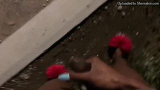 Public Princess Lettin It All Hang Out W Piss And Cum Outside Ts