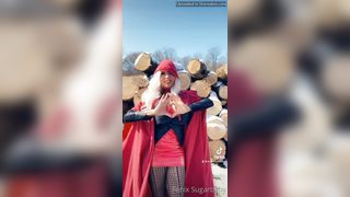 Fenixsugarbaby Sexy Little Red Riding Hood Seeks Wolf And Lumberjack For A Hot Threesome With Uncontrolle