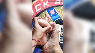 Audrey Maffia Foot Tease With Dildo