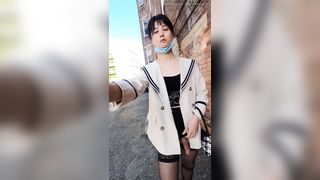 Suki Trans Outdoor Nylon Heels Multiple Cumshots p