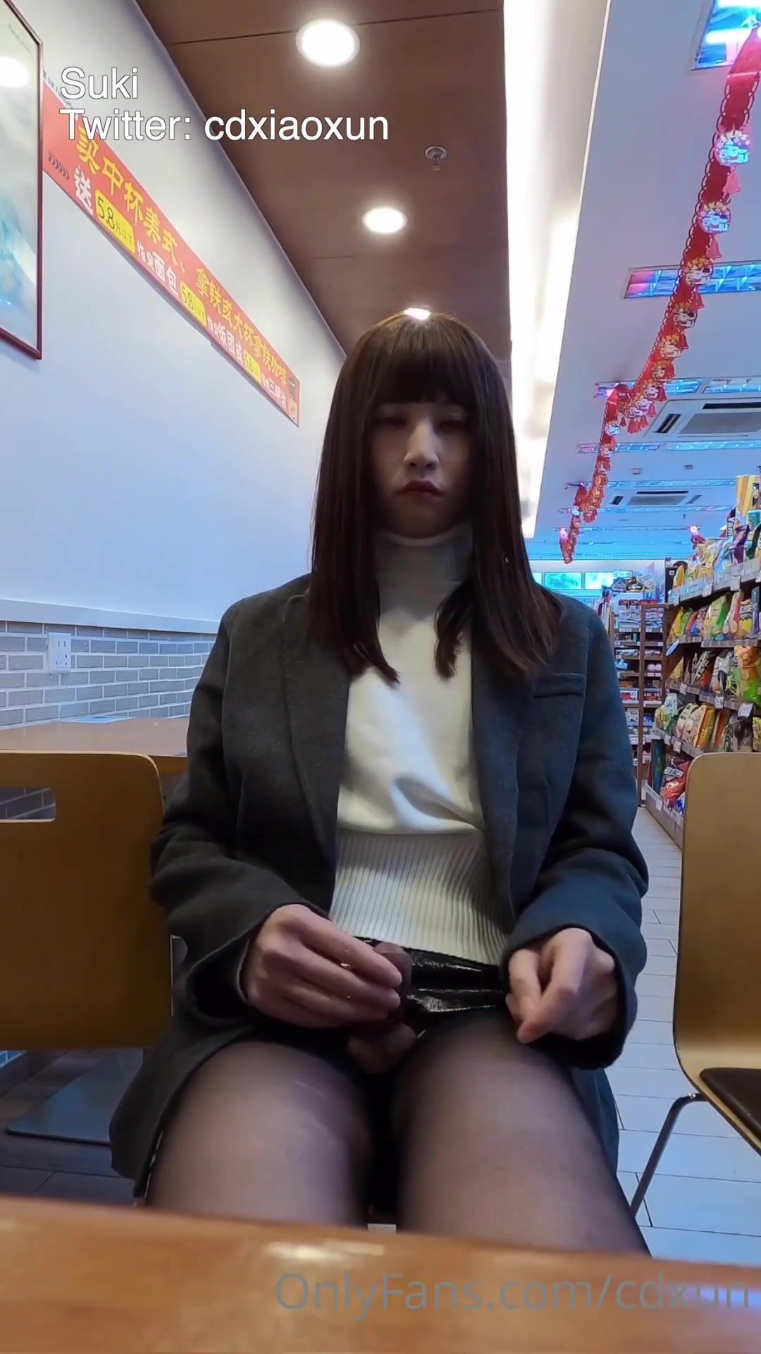 Suki Trans Risky Public Store Masturbation
