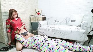 Ab Pretty Trans Mistress Dominate A Slave And Cum In His Mouth - Shemale6.com