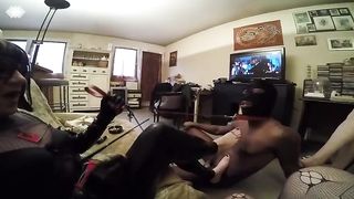 Black Slave Cum On White Mistress Feet - Shemale6.com