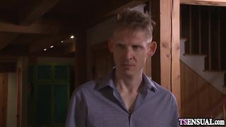 Redhead Teen Shemale Enjoys In A Crazy Threesome Sex - Shemale6.com