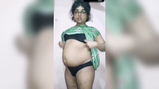 Shemale undressing on videocall