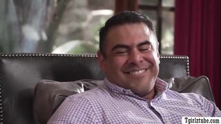 Rich man brings TS hitchhiker and fucks her ass