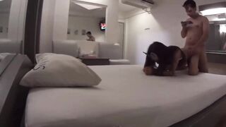 Jerking her off while riding cock intensely