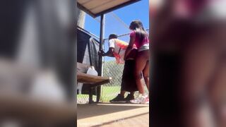 Ebony ts fuck City worker's bussy during his break